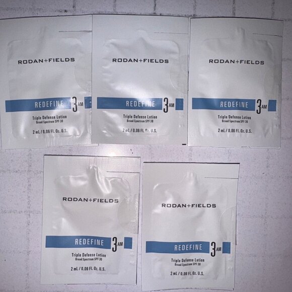 2X Rodan + Fields Redefine Step 3 AM Triple Defense Lotion SPF 30 Sample Packet - Picture 1 of 2